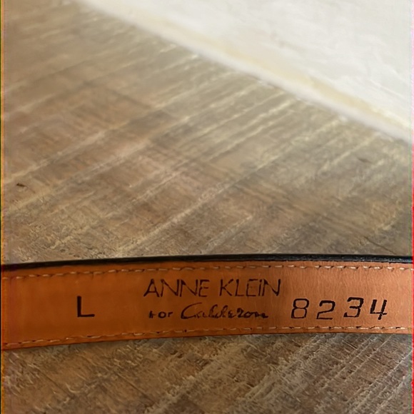 EUC Anne Klein for Calderon Narrow Navy Leather Belt Sz L - Picture 6 of 10